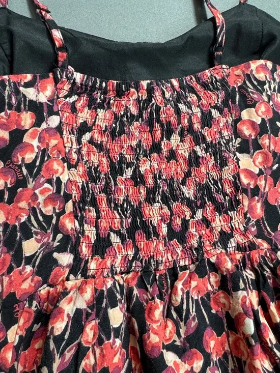 LC Lauren Conrad Black Dress with Pink Floral Straps Size 10 - Picture 8 of 10